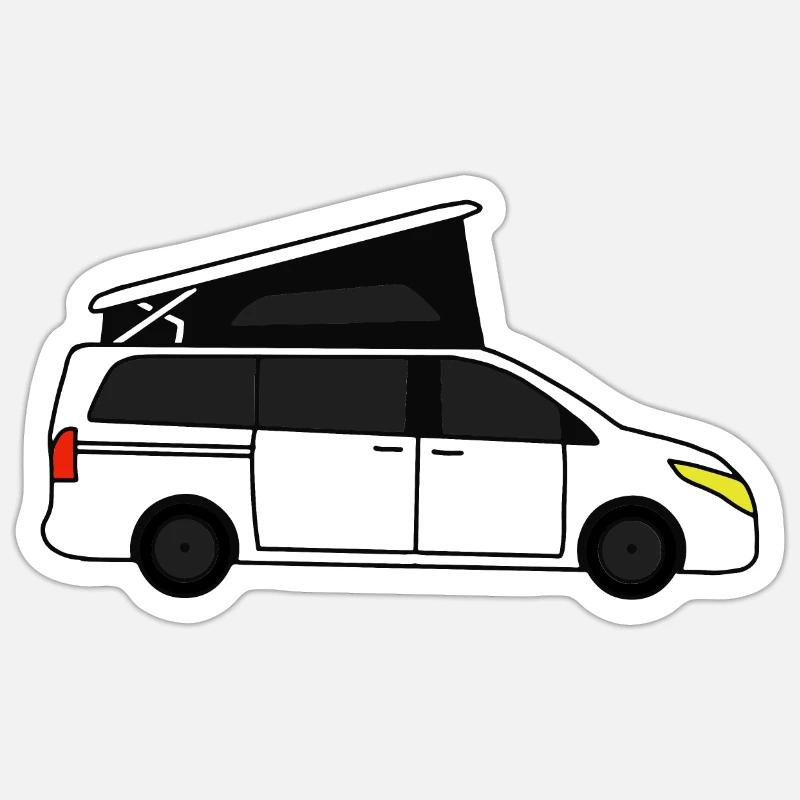 campervan - Sticker size S (10 x 10 cm) - white matte