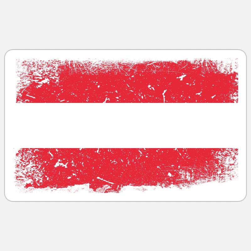 Austria Flag - Sticker size S (10 x 10 cm) - white matte
