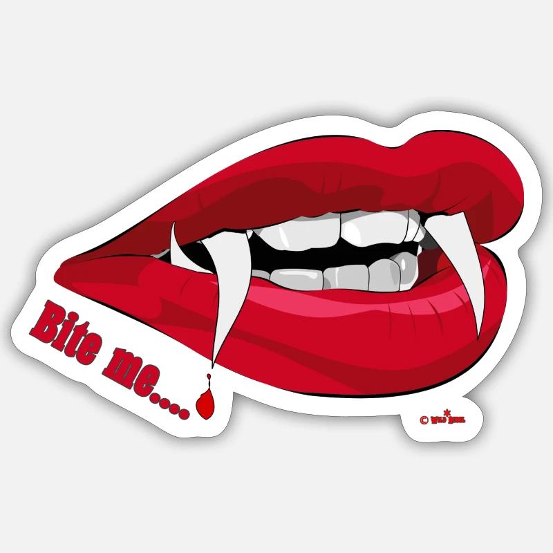 Bite me ... - Sticker size S (10 x 10 cm) - white matte