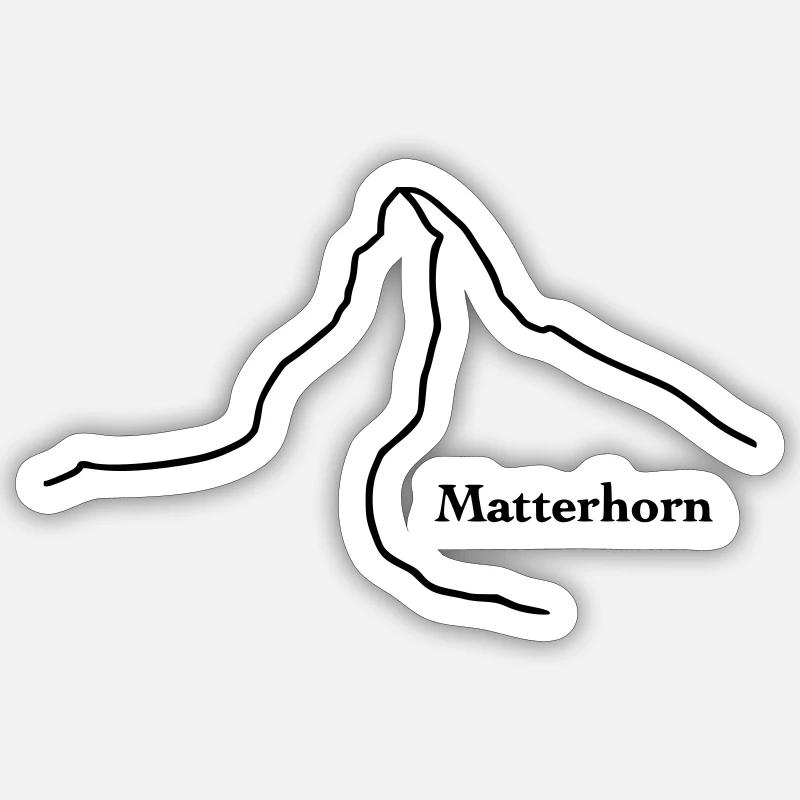 Matterhorn mit Text Sticker Größe S (10 x 10 cm)