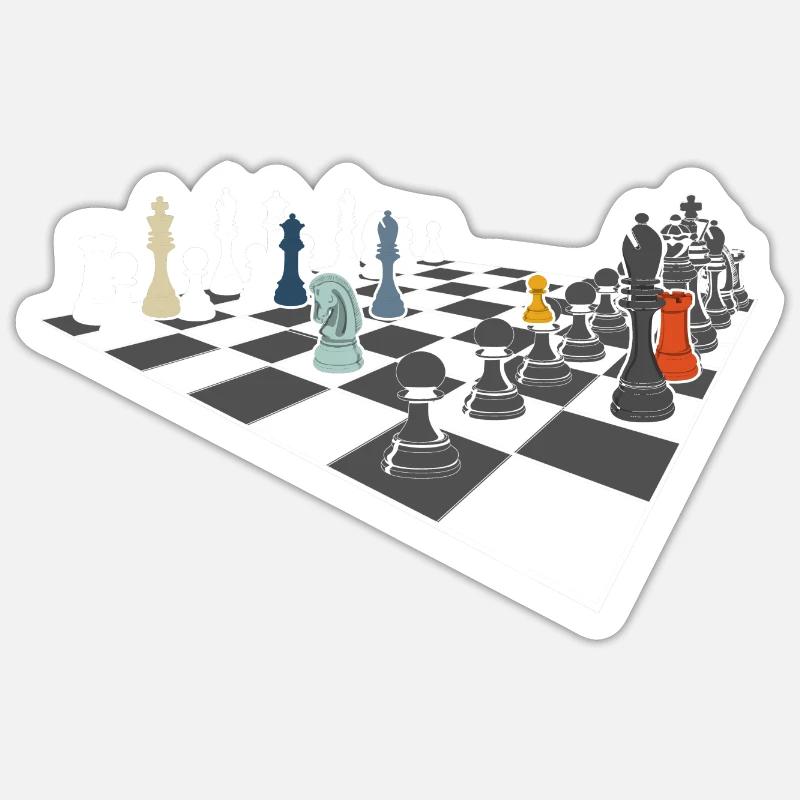 Échec et mat aux échecs Sticker taille S (10 x 10 cm)