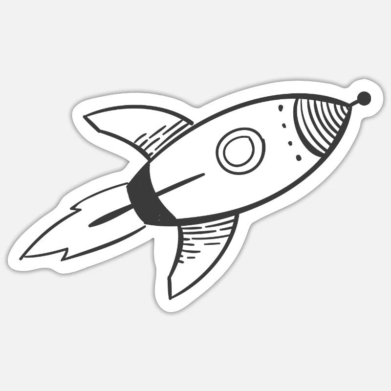 rocket - Sticker size S (10 x 10 cm) - white matte