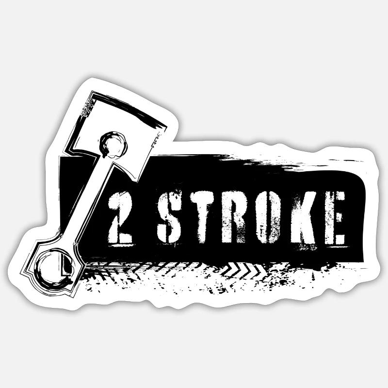 2Stroke 2 bar - Sticker size S (10 x 10 cm) - white matte