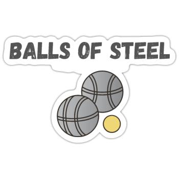 BÄLLE AUS STAHL Pétanque Petanque - Sticker Größe S (10 x 10 cm) - Mattweiß - Vorne