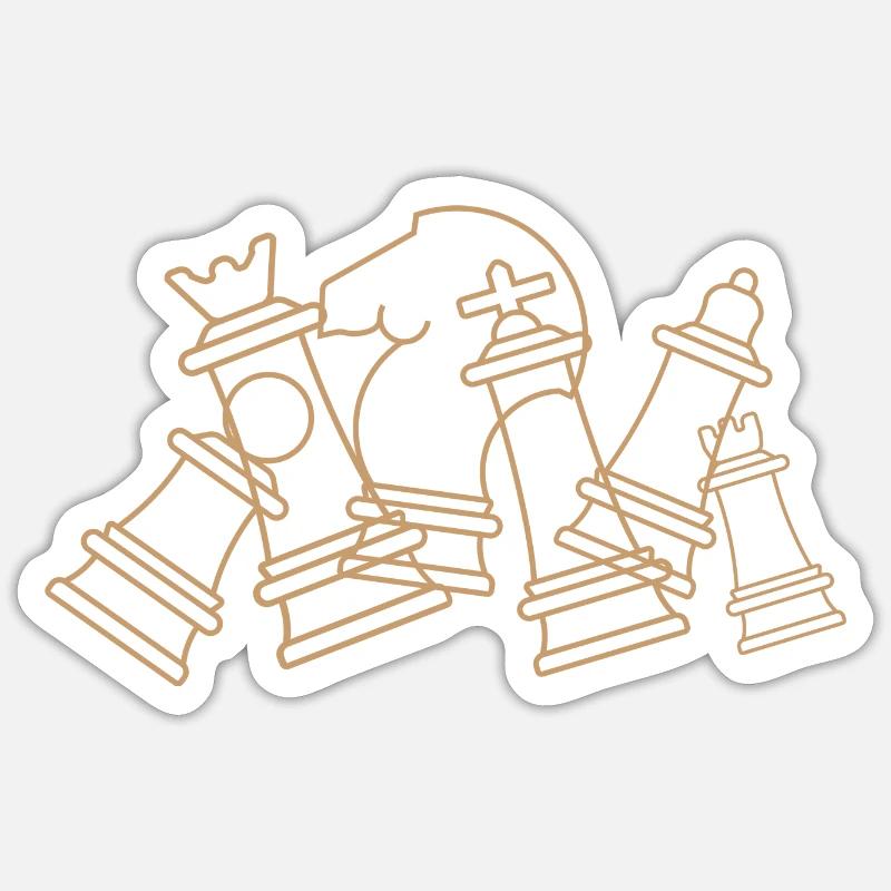 Chess - Sticker size S (10 x 10 cm) - white matte