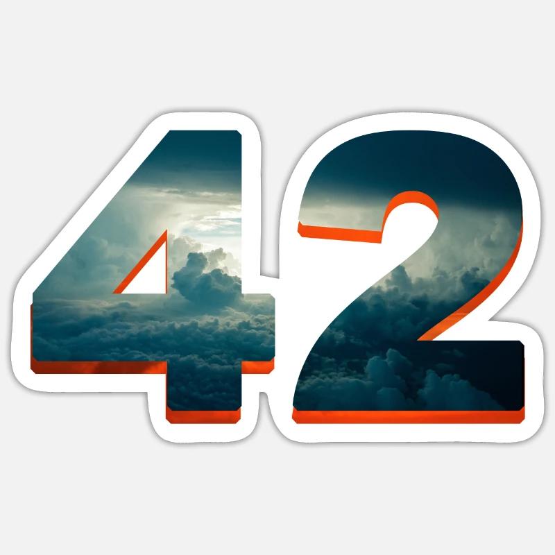 42 sun u clouds douglas universe answer question Sticker size S (10 x 10 cm)