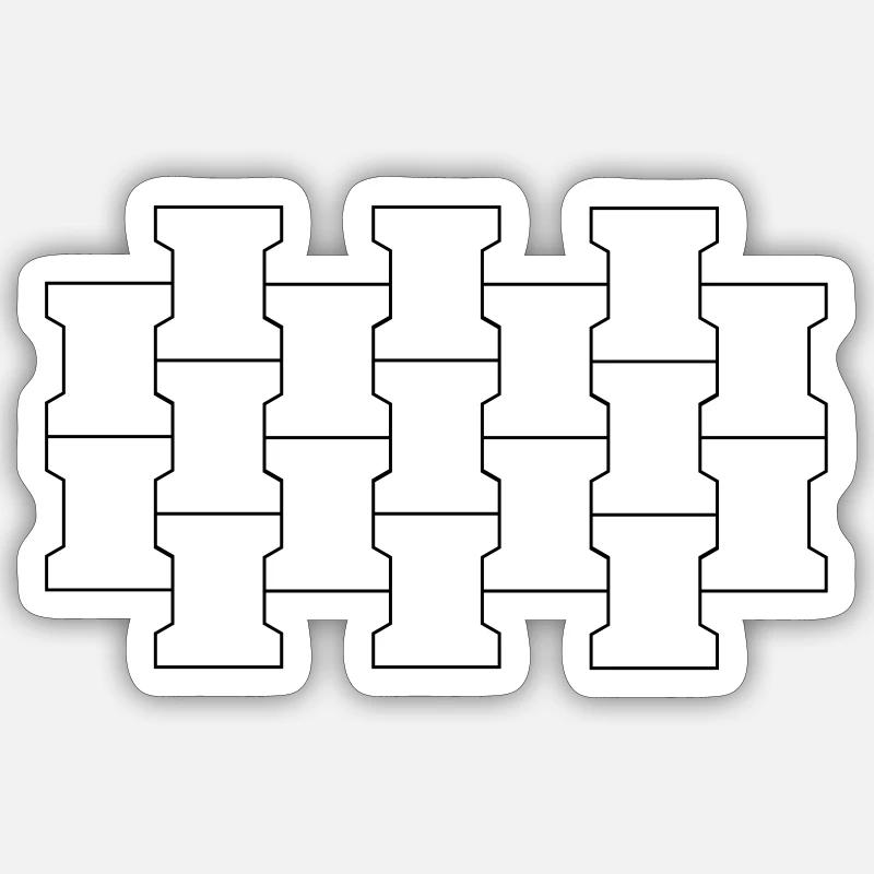 Kopfsteinpflaster - Bürgersteig - Sticker Größe S (10 x 10 cm) - Mattweiß