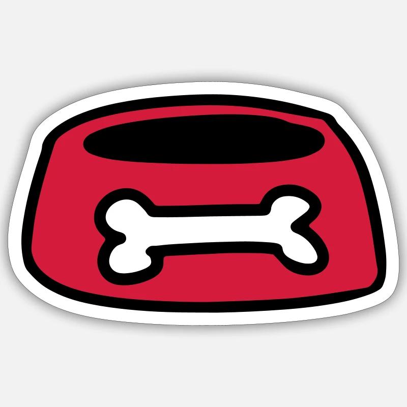 Futternapf Hundenapf Knochen Geschenkidee Hunde Sticker Größe S (10 x 10 cm)