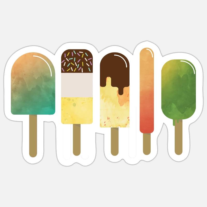 Eiscreme, Eiskrem Sticker Größe S (10 x 10 cm)