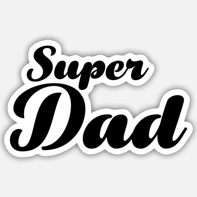 Super papa - Sticker taille S (10 x 10 cm) - blanc mat