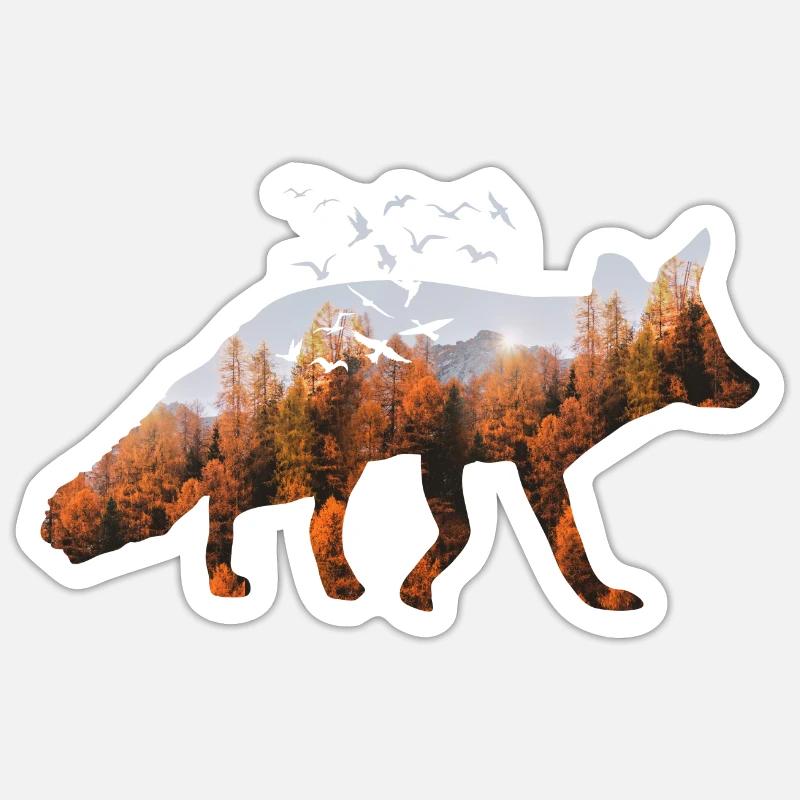 Fox Forest Nature Conservation Sticker size S (10 x 10 cm)
