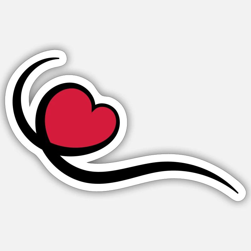 Herz - Sticker Größe S (10 x 10 cm) - Mattweiß