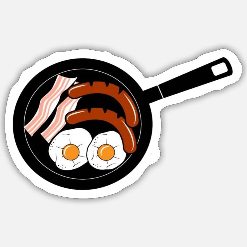 Frühstück - Sticker Größe S (10 x 10 cm) - Mattweiß