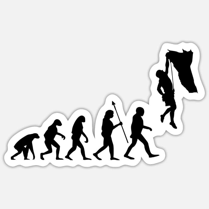 Evolution Klettern Bouldern Climbing Bergsteigen Sticker Größe S (10 x 10 cm)