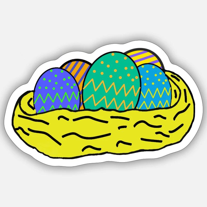 Easter eggs - Sticker size S (10 x 10 cm) - white matte