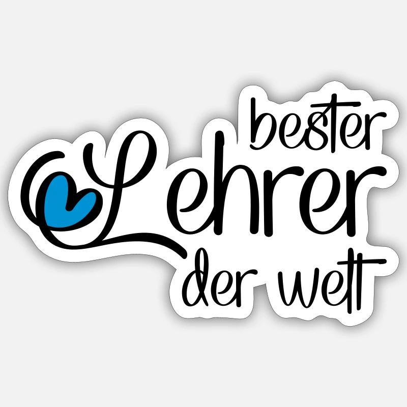 Lustiger Lehrer - Sticker Größe S (10 x 10 cm) - Mattweiß