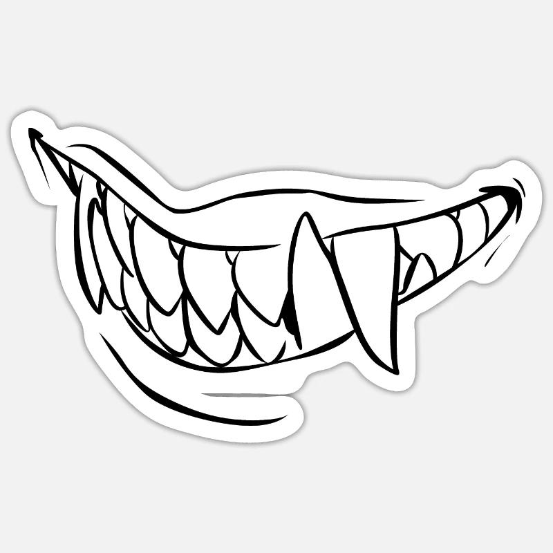 Vampir - Sticker Größe S (10 x 10 cm) - Mattweiß