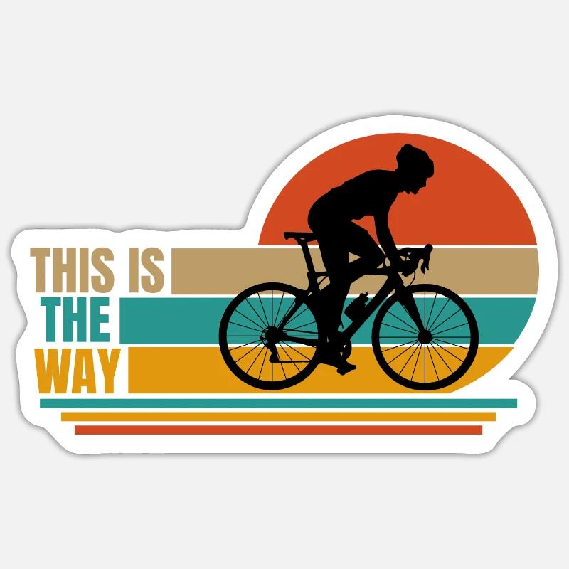 cyclisme. c’est ainsi - Sticker taille S (10 x 10 cm) - blanc mat