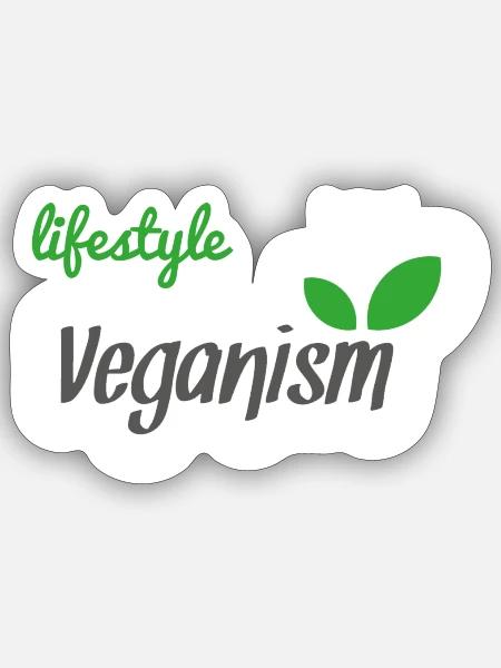 lifestyle veganism vegan veggie Veganer - Sticker Größe S (10 x 10 cm) - Mattweiß