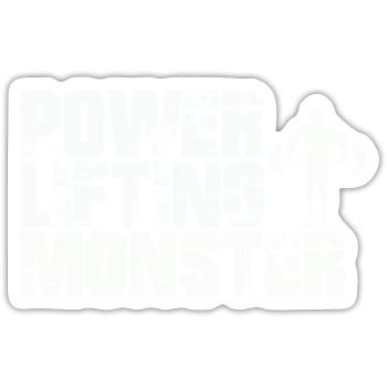 Power Lifting Monster Cadeau - Sticker taille S (10 x 10 cm) - blanc mat - Devant
