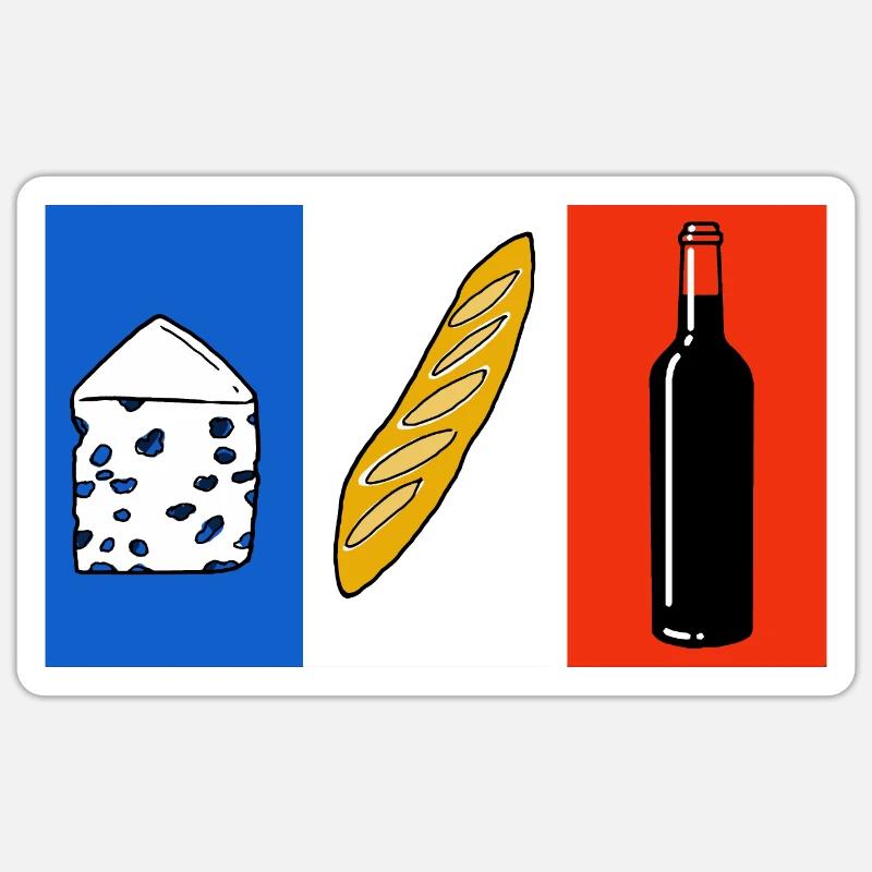 French flag - Sticker size S (10 x 10 cm) - white matte