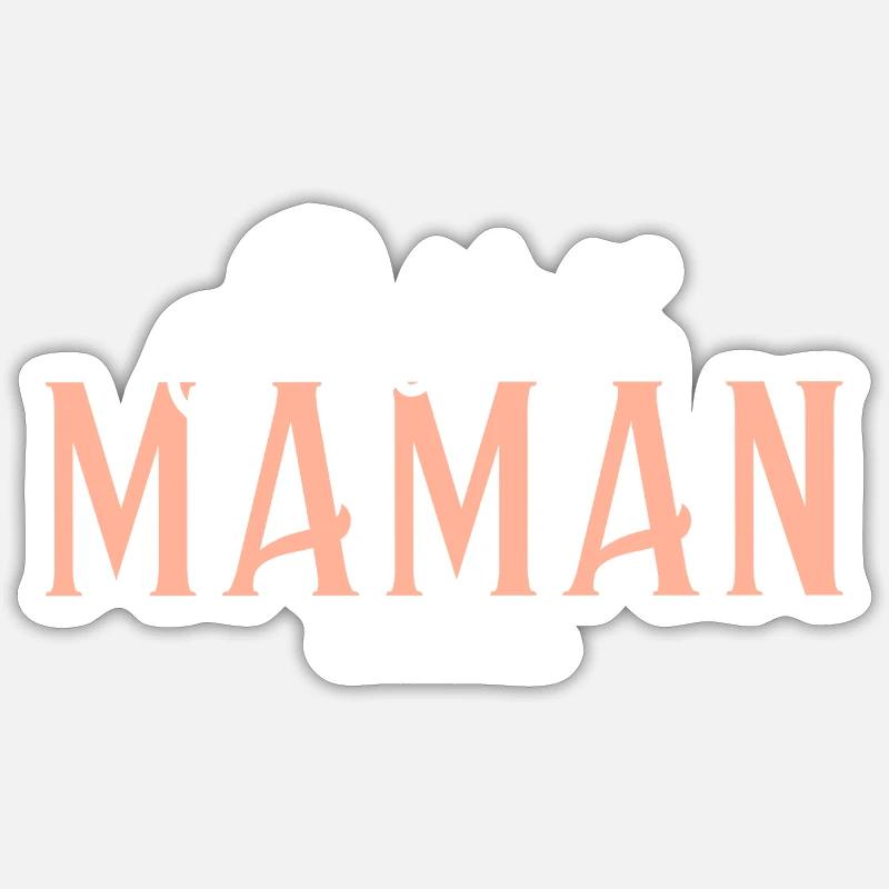 Maman - Petite maman - idée cadeau - Sticker taille S (10 x 10 cm) - blanc mat