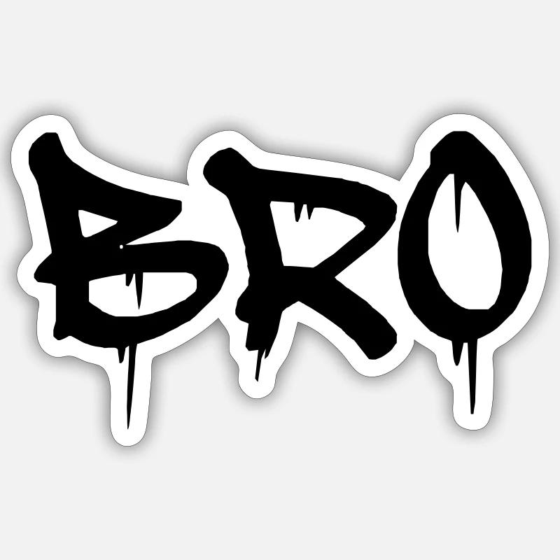 bro - Sticker Größe S (10 x 10 cm) - Mattweiß