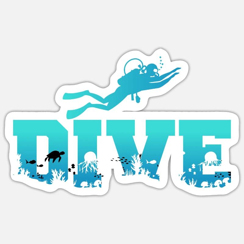 Plongée Plongée Design Pour hobby et profit - Sticker taille S (10 x 10 cm) - blanc mat