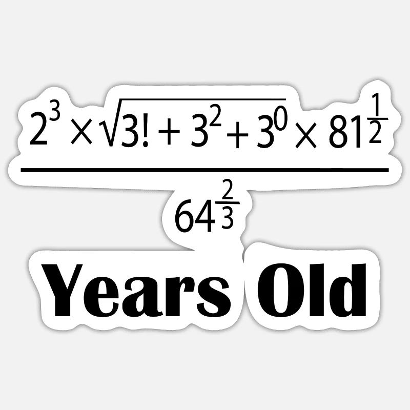 Years old math school gift formula profession Sticker size S (10 x 10 cm)
