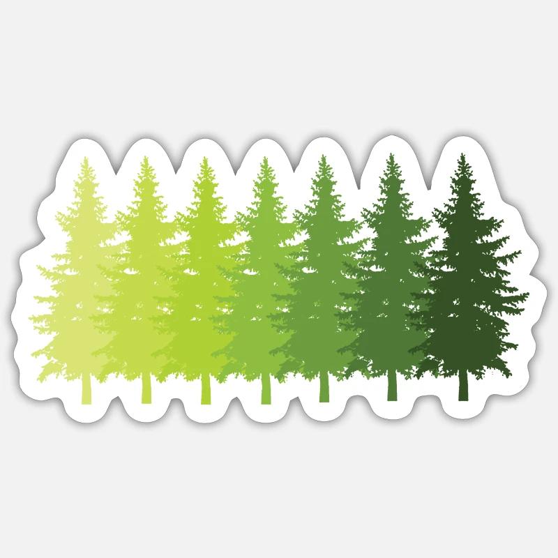 Trees Forest - Sticker taille S (10 x 10 cm) - blanc mat