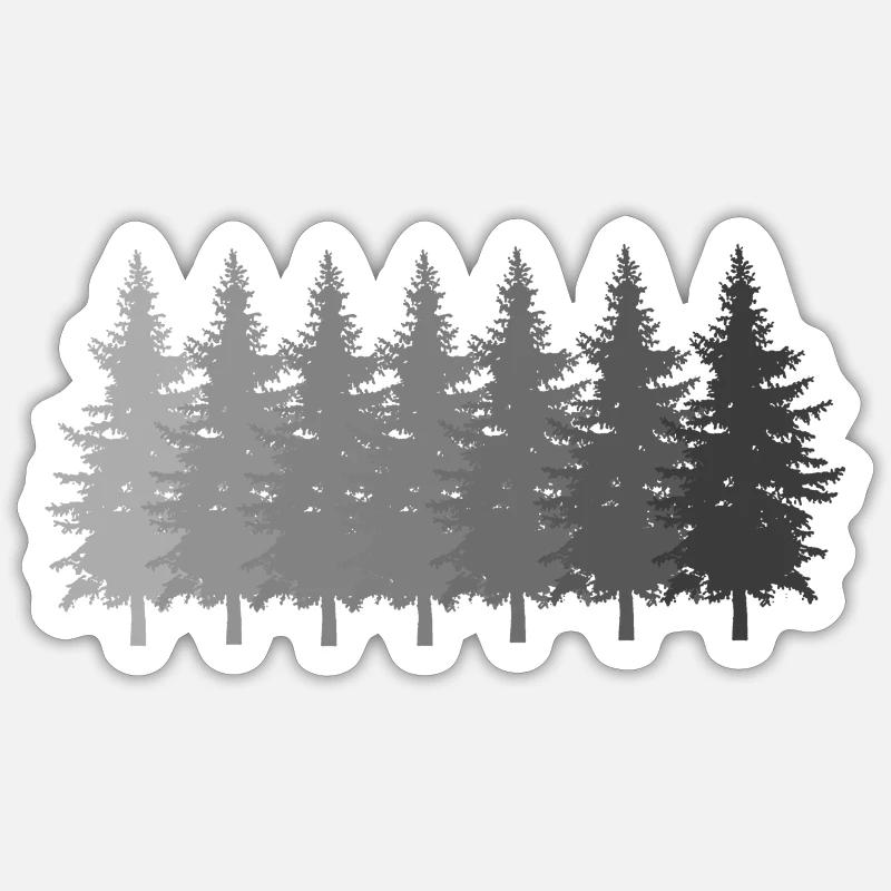 Trees - Sticker Größe S (10 x 10 cm) - Mattweiß