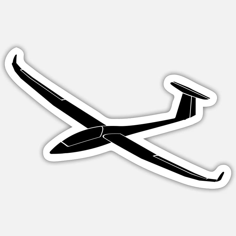 Glider Glider Glider Pilot Pilot - Sticker size S (10 x 10 cm) - white matte