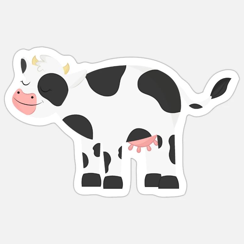 Vache Vaches - Sticker taille S (10 x 10 cm) - blanc mat