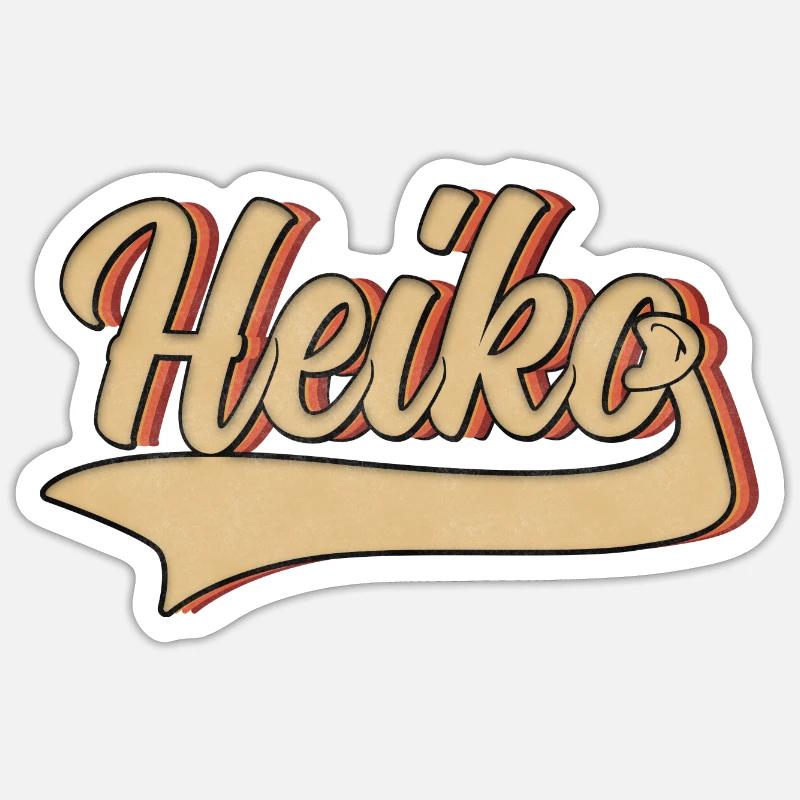 Heiko Retro Design - Sticker taille S (10 x 10 cm) - blanc mat