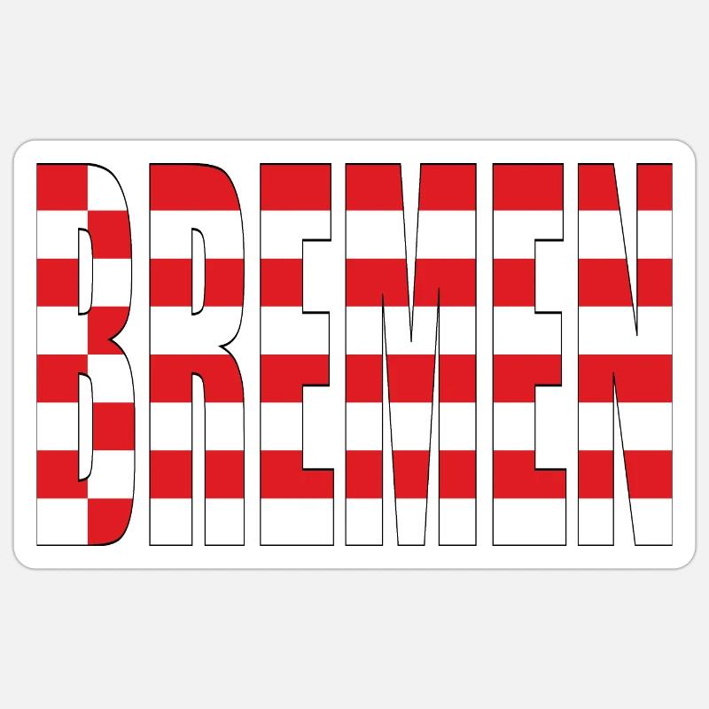 Bremen mit Speckfahne - Sticker Größe S (10 x 10 cm) - Mattweiß