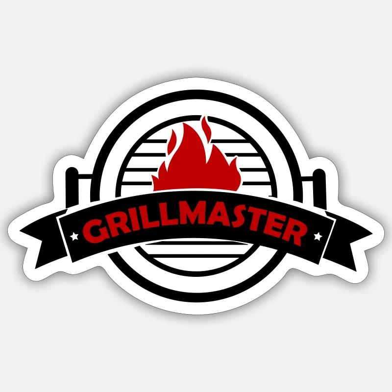grillmaster - Sticker Größe S (10 x 10 cm) - Mattweiß