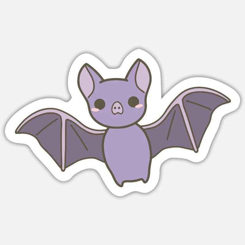 Fledermaus - Sticker Größe S (10 x 10 cm) - Mattweiß