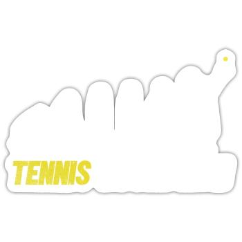 Tennisspieler Tennistrainer Geschenk Tennisspielen - Sticker Größe S (10 x 10 cm) - Mattweiß - Vorne
