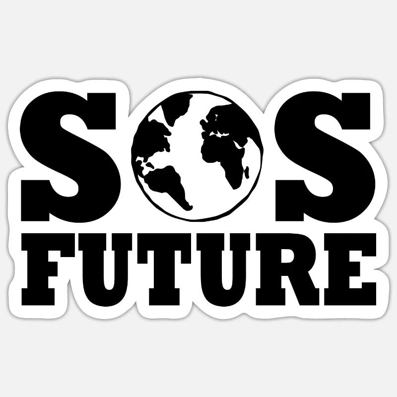 Sos future - Sticker size S (10 x 10 cm) - white matte
