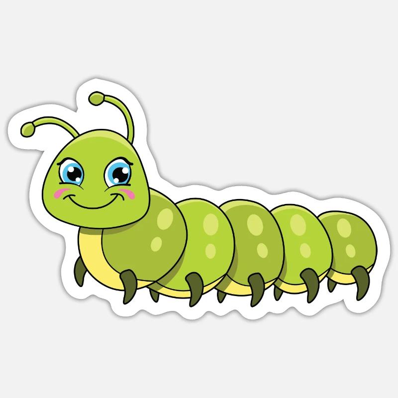 Caterpillar - Sticker size S (10 x 10 cm) - white matte