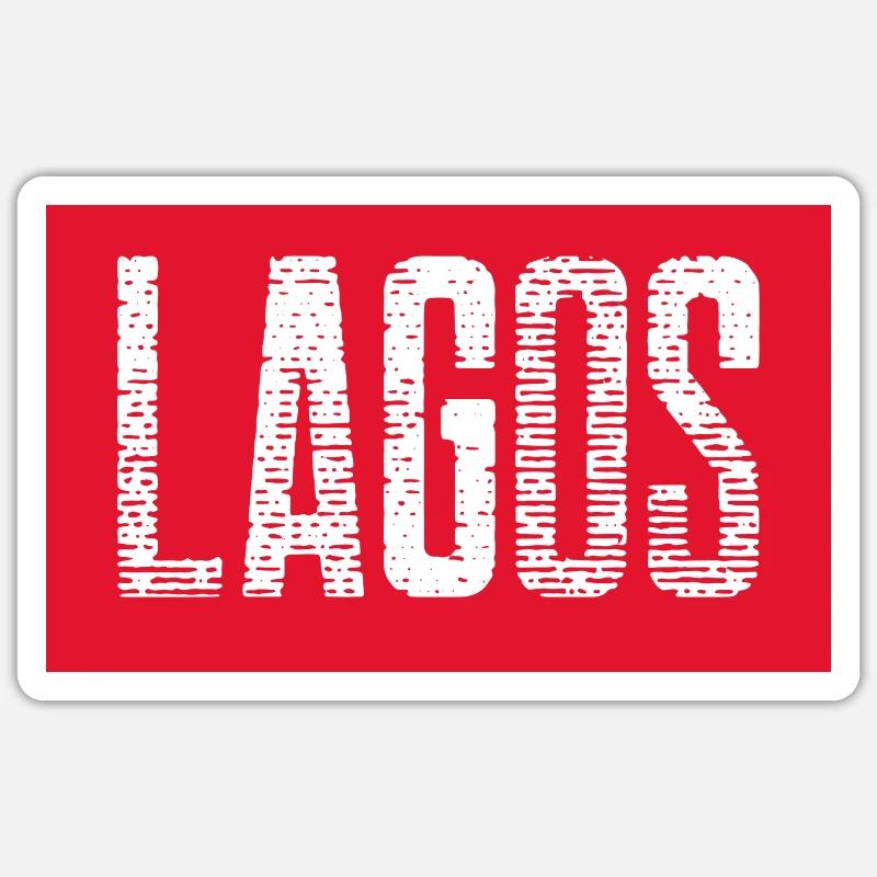 LAGOS - Sticker size S (10 x 10 cm) - white matte