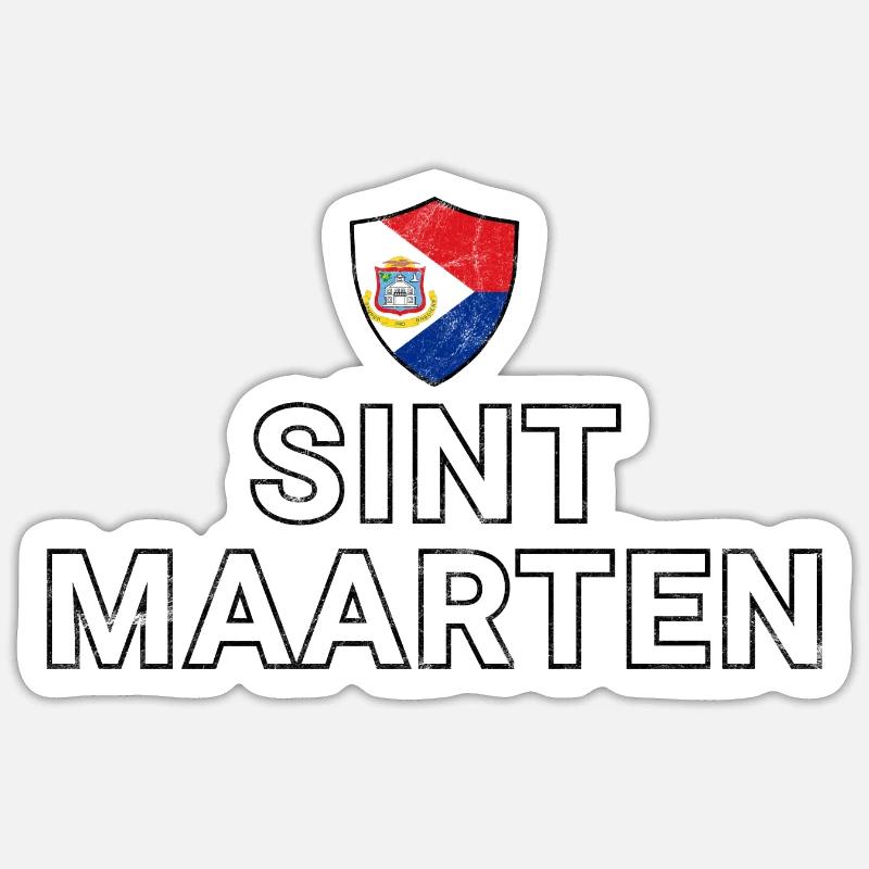 Sint Maarten - Sticker taille S (10 x 10 cm) - blanc mat