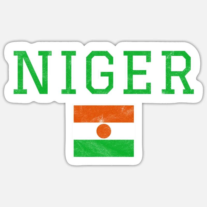 Niger - Sticker taille S (10 x 10 cm) - blanc mat