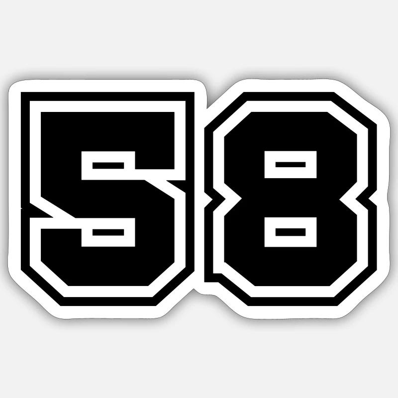 58 number symbol - Sticker size S (10 x 10 cm) - white matte