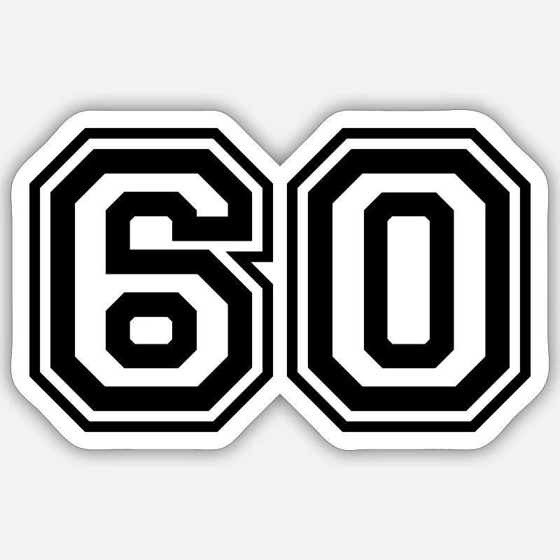 Numéro 60 - Sticker taille S (10 x 10 cm) - blanc mat