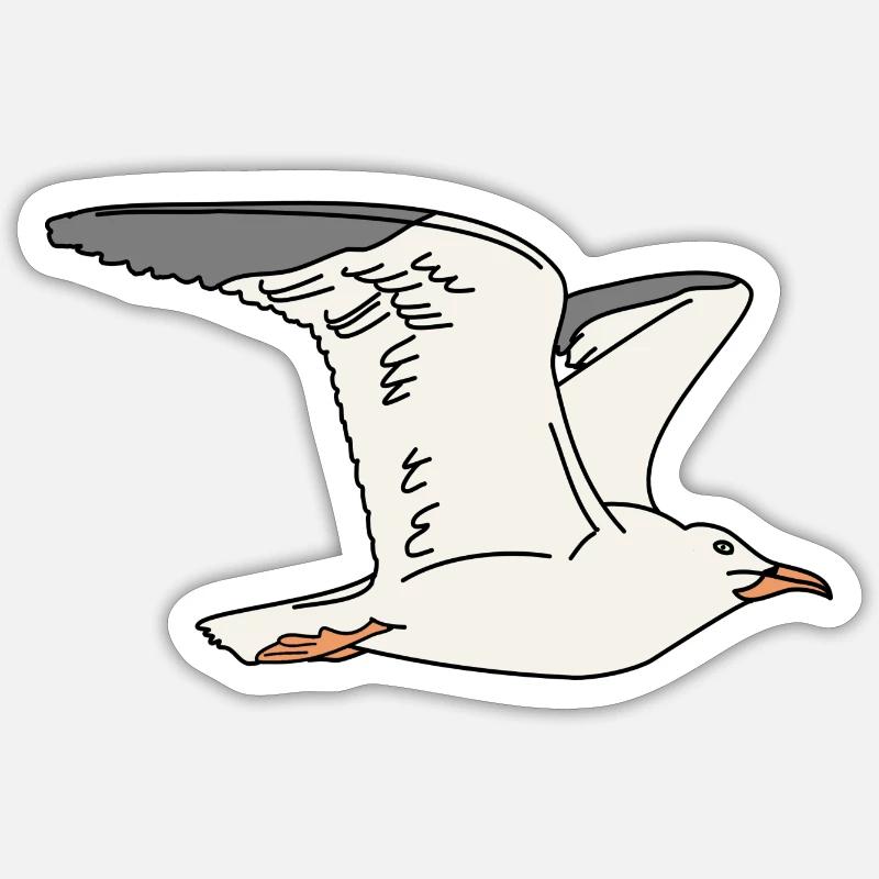 Mouette - Sticker taille S (10 x 10 cm) - blanc mat