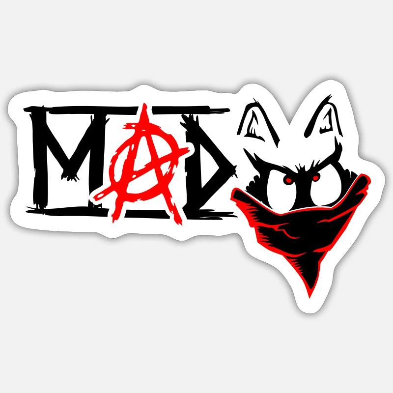 Mad Coon Bandanarchy - Sticker Größe S (10 x 10 cm) - Mattweiß