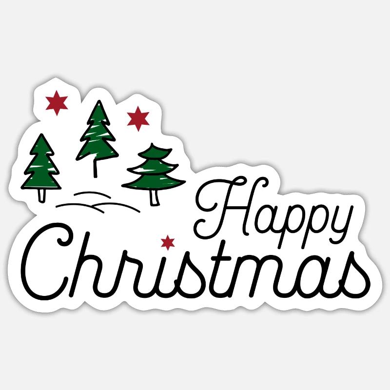 Noël - Sticker taille S (10 x 10 cm) - blanc mat