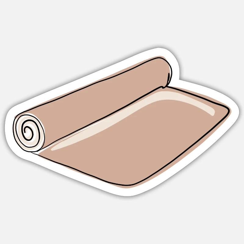 Boho Yoga Matte - Sticker Größe S (10 x 10 cm) - Mattweiß
