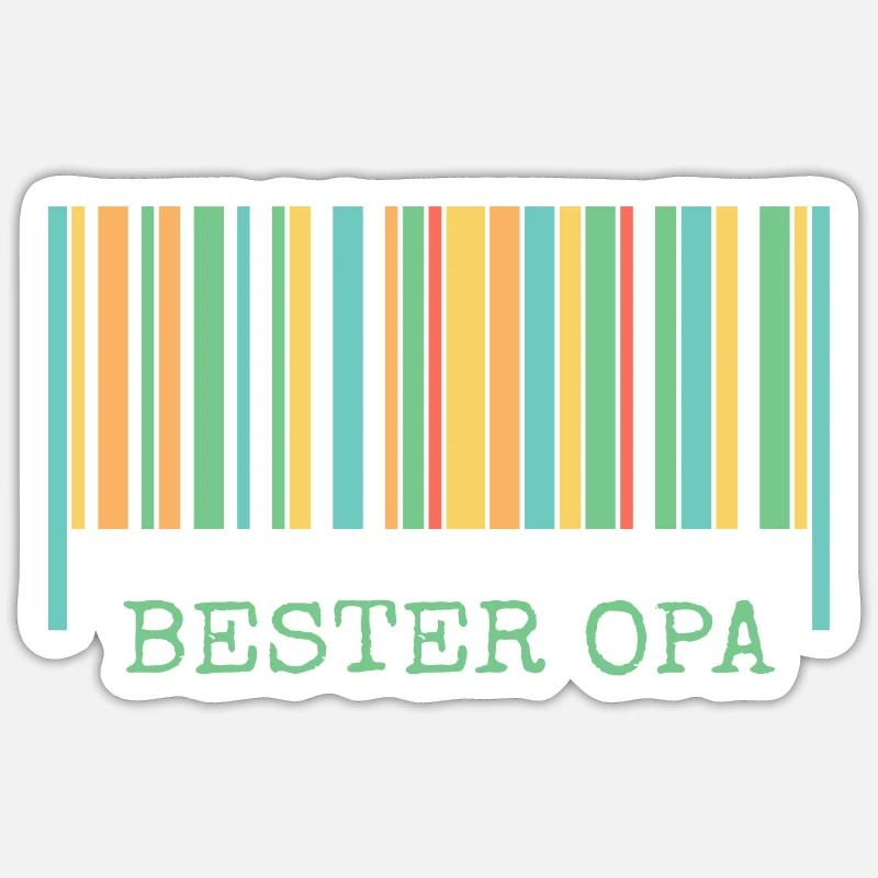 Strichcode Bester Opa Sticker Größe S (10 x 10 cm)